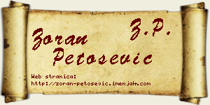 Zoran Petošević vizit kartica